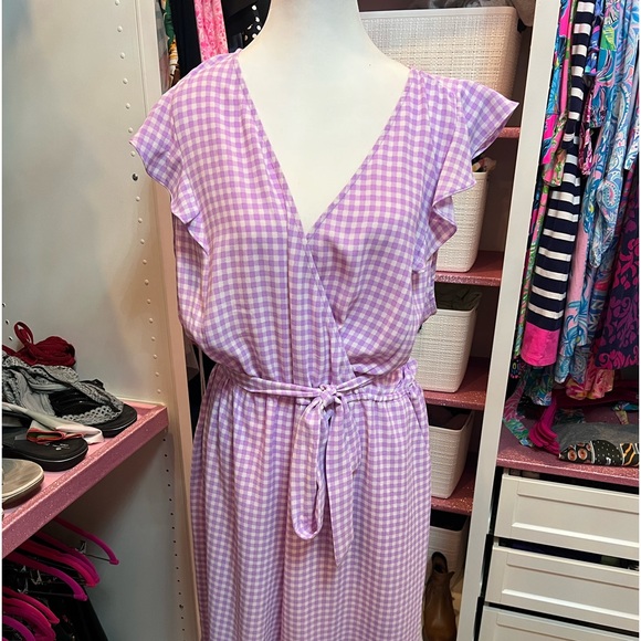 Purple buffalo check jumpsuit - Picture 2 of 3